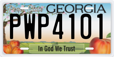 GA license plate PWP4101