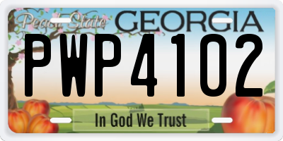 GA license plate PWP4102
