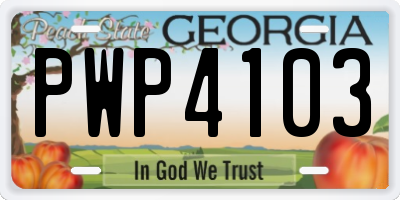 GA license plate PWP4103