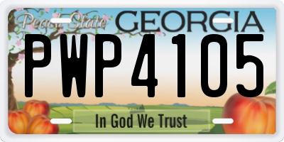 GA license plate PWP4105