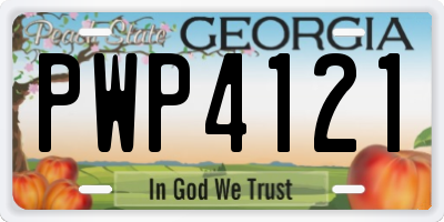 GA license plate PWP4121