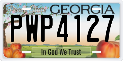 GA license plate PWP4127
