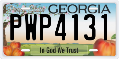 GA license plate PWP4131