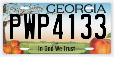 GA license plate PWP4133