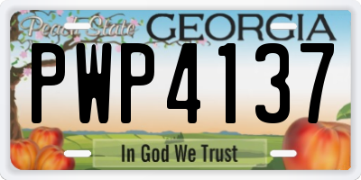 GA license plate PWP4137