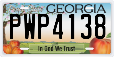 GA license plate PWP4138