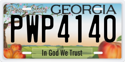 GA license plate PWP4140