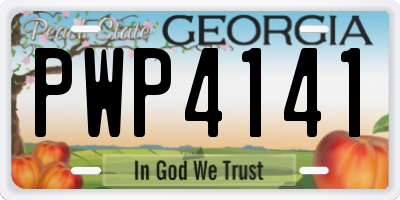 GA license plate PWP4141