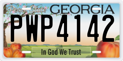 GA license plate PWP4142