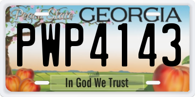 GA license plate PWP4143