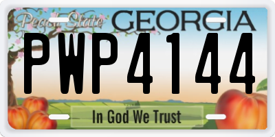 GA license plate PWP4144