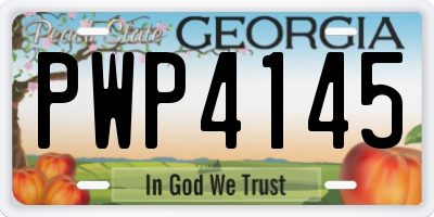 GA license plate PWP4145