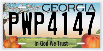 GA license plate PWP4147