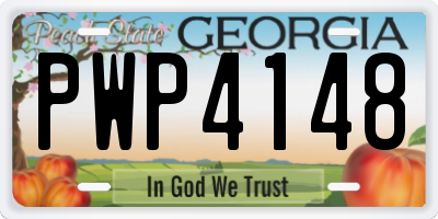 GA license plate PWP4148