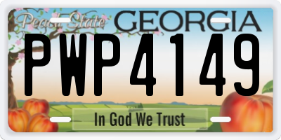 GA license plate PWP4149