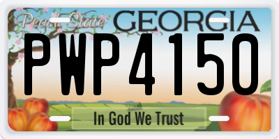 GA license plate PWP4150