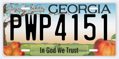 GA license plate PWP4151
