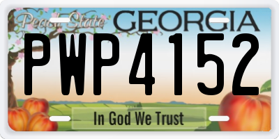 GA license plate PWP4152