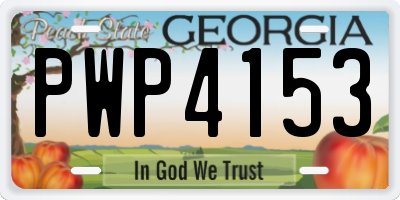 GA license plate PWP4153