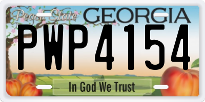 GA license plate PWP4154