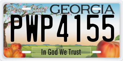 GA license plate PWP4155