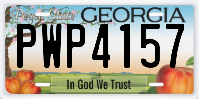 GA license plate PWP4157