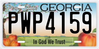 GA license plate PWP4159