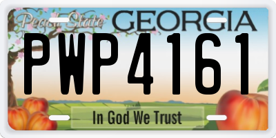 GA license plate PWP4161