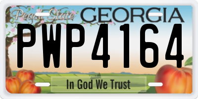 GA license plate PWP4164