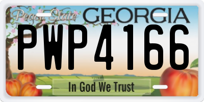 GA license plate PWP4166