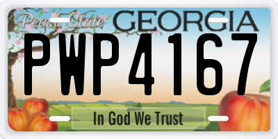GA license plate PWP4167