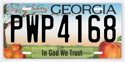 GA license plate PWP4168