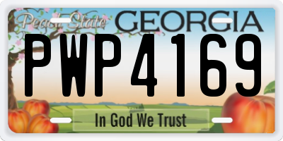 GA license plate PWP4169