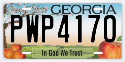 GA license plate PWP4170