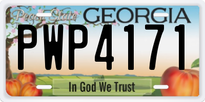 GA license plate PWP4171