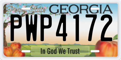 GA license plate PWP4172