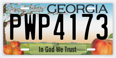 GA license plate PWP4173