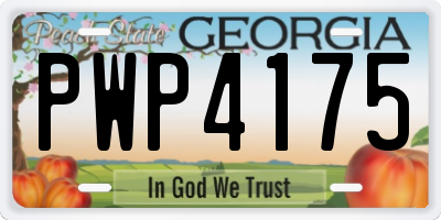 GA license plate PWP4175