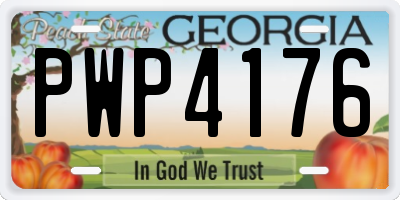 GA license plate PWP4176