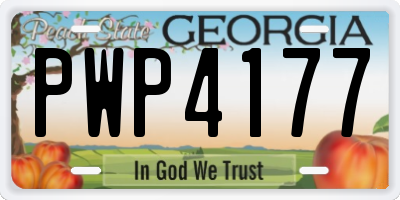 GA license plate PWP4177