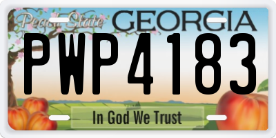 GA license plate PWP4183