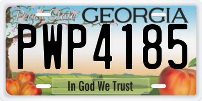 GA license plate PWP4185