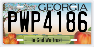 GA license plate PWP4186
