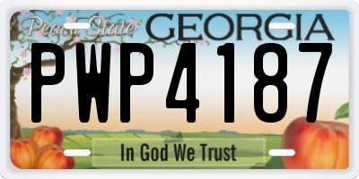 GA license plate PWP4187