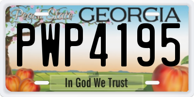 GA license plate PWP4195