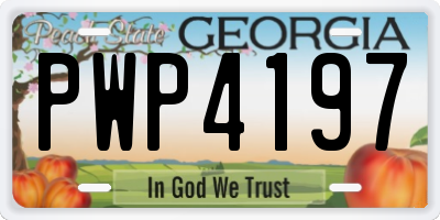 GA license plate PWP4197