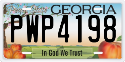 GA license plate PWP4198