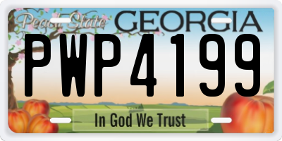 GA license plate PWP4199