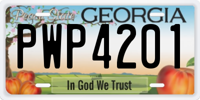 GA license plate PWP4201