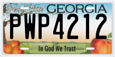 GA license plate PWP4212